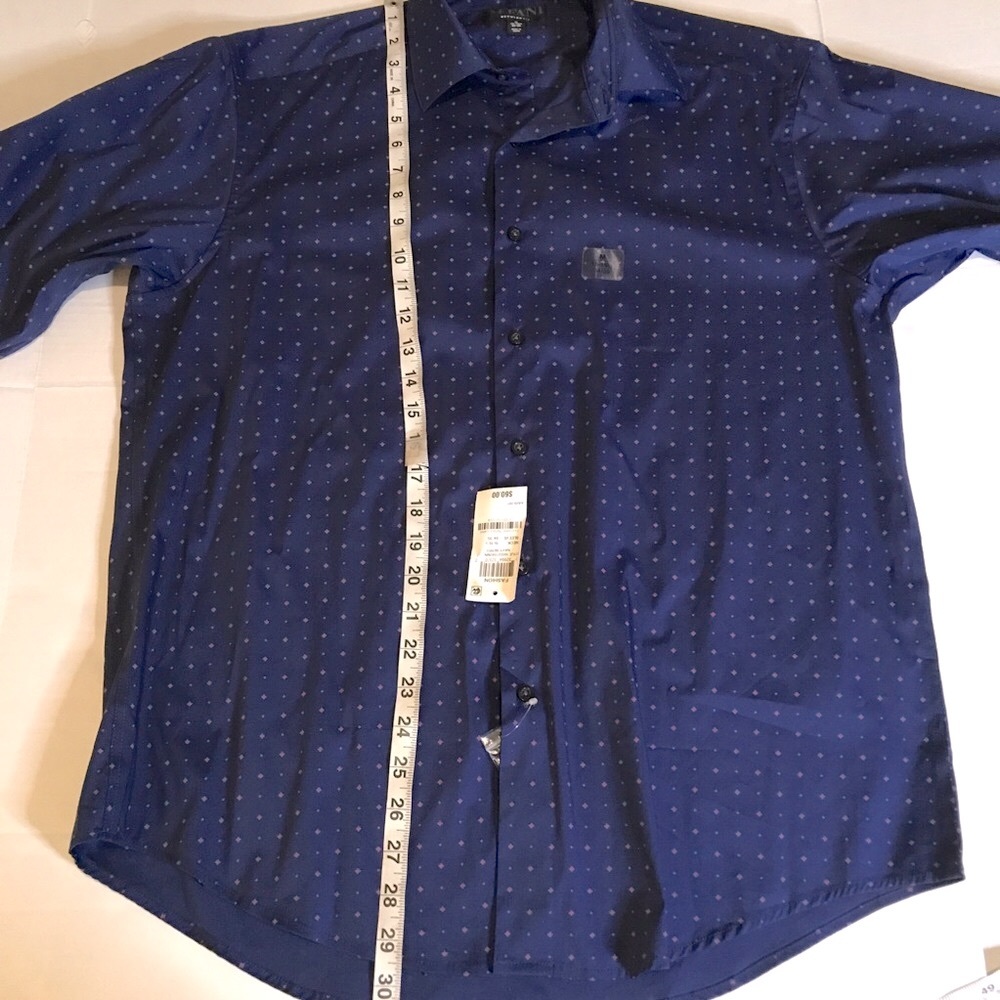 Alfani Dress Shirt Regular Fit Blue Button Down Shirt Size XL Men’s